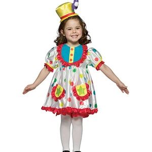 Rasta Imposta Girl's Polka Dot Clown Costume NWT